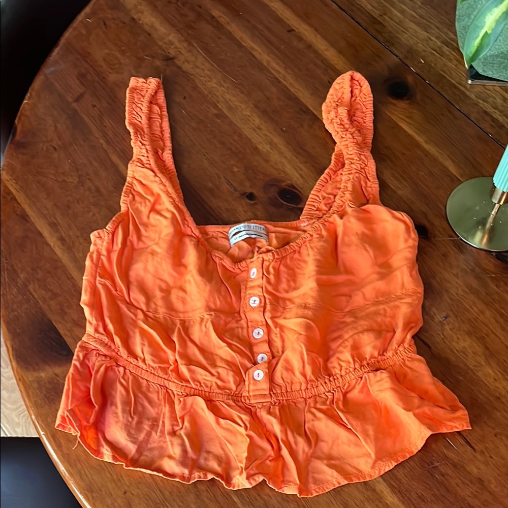 Urban Outfitters Orange Sleeveless Crop Tank Top